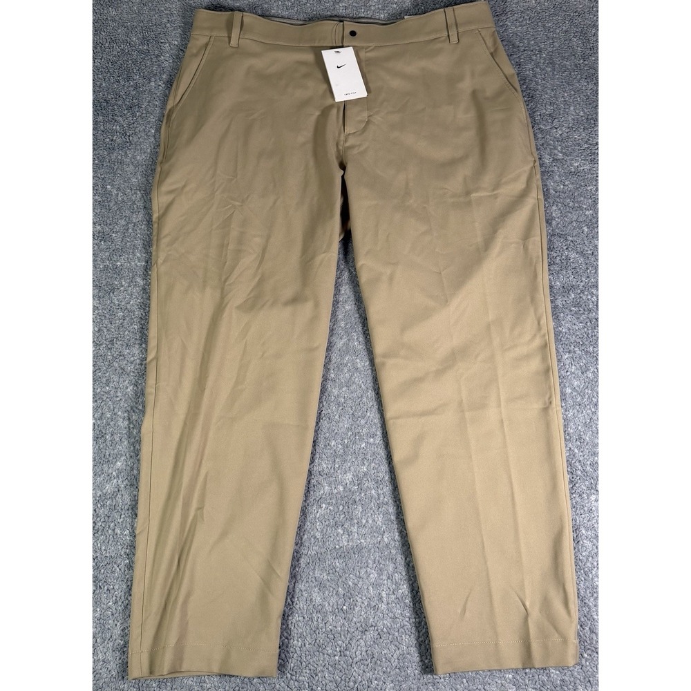 NWT Nike Golf Men's 40X28 Dri-FIT Tan Khaki Flat Front Performance Pants DN2397